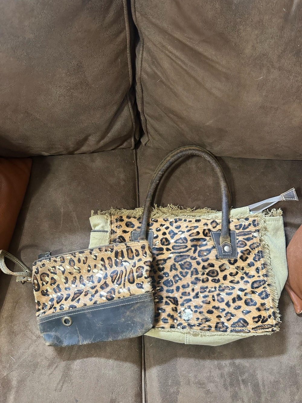 Myra bag bundle Leopard Print Bag with matching makeup bag